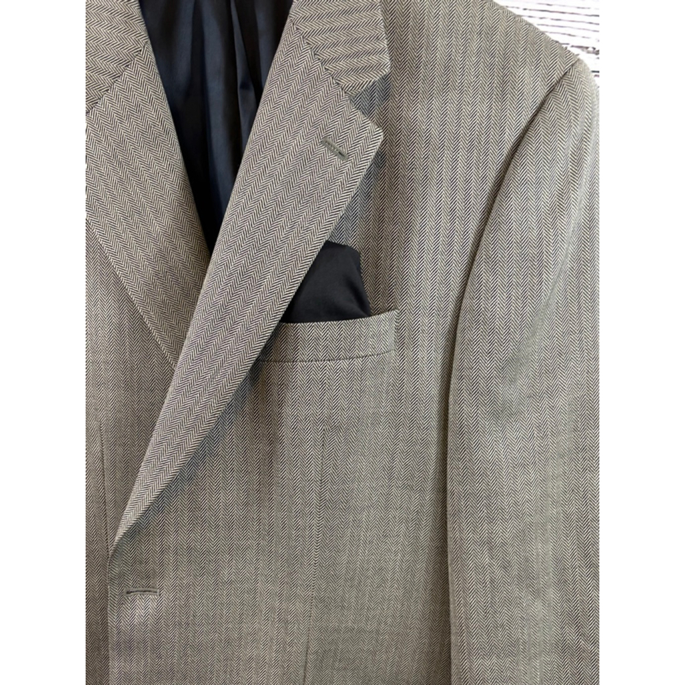 Men's Ralph Lauren Gray Herringbone Wool Sport Coat Blazer 44R - Picture 7 of 12